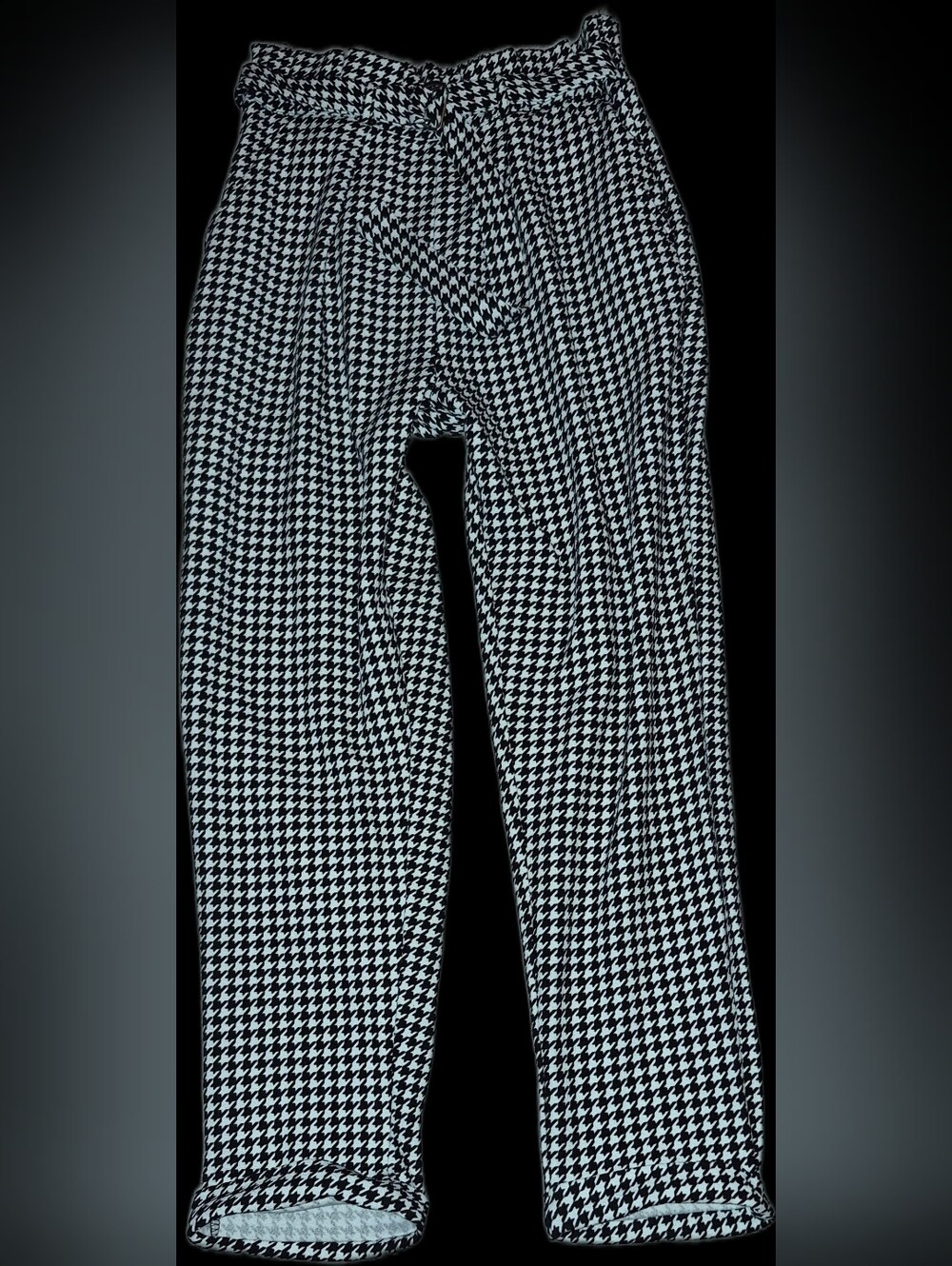 Ladies Black and White Houndstooth Pants